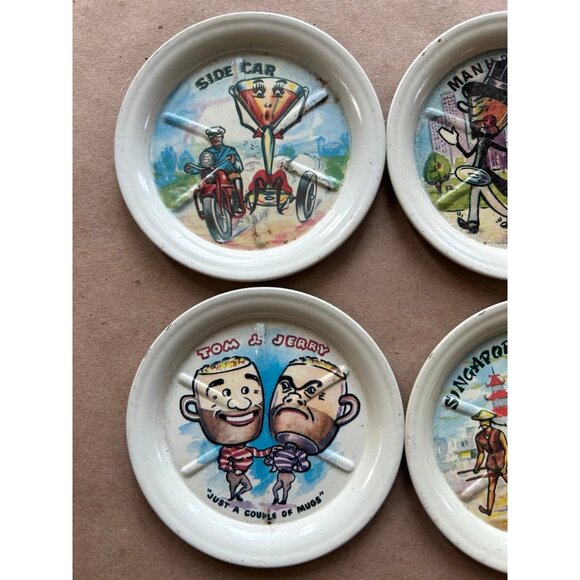 Vintage Metal Bar Coasters 1950's - Picture 8 of 8